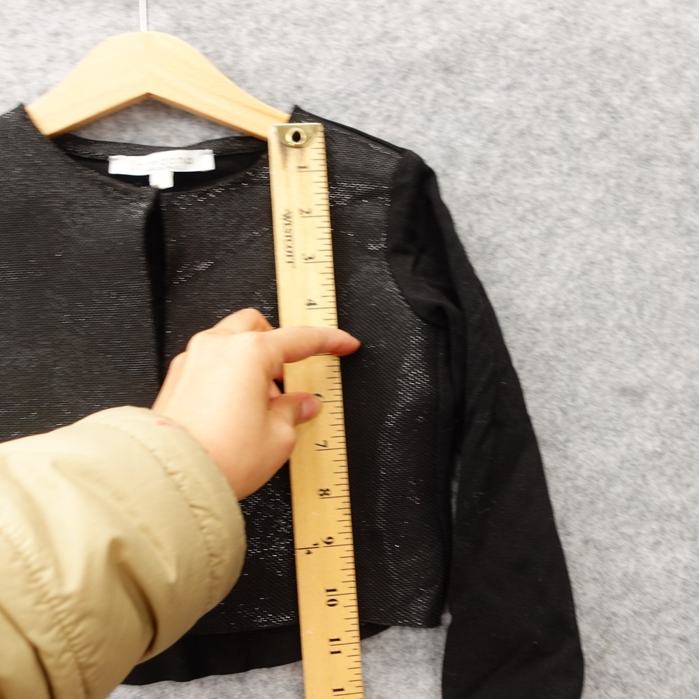 Italian Bolero Jacket Girls 4 Black Shimmer Open Front Holiday Party LOREDANA - Picture 6 of 12